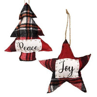 Joy Star & Peace Tree Ornament 2 Asstd - The Fox Decor