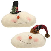 Winter Tartan Snowman Head 2 Asstd - The Fox Decor