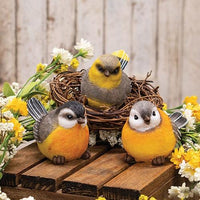 Round Resin Spring Bird 3 Asstd - The Fox Decor