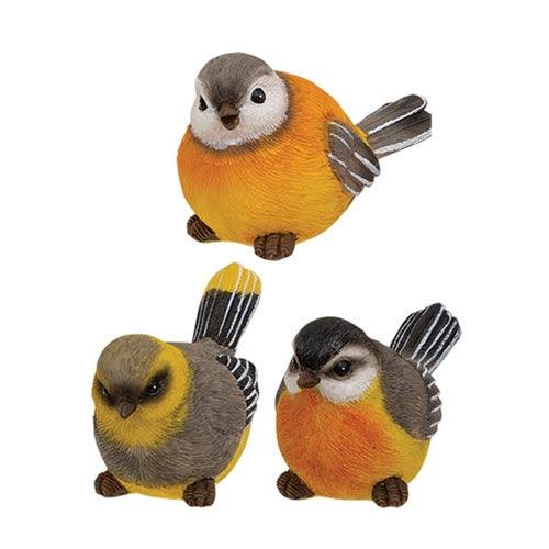 Round Resin Spring Bird 3 Asstd - The Fox Decor
