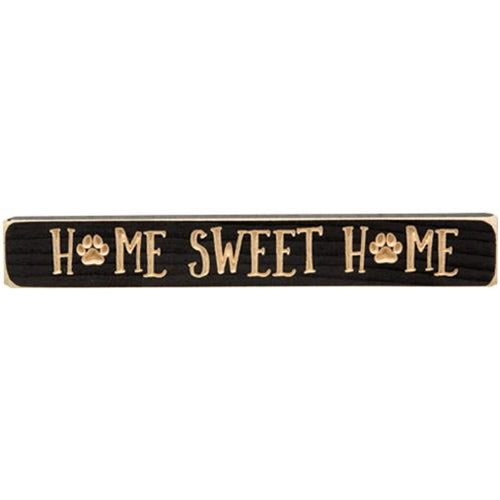 Pawprint Home Sweet Home Engraved Block 12