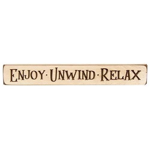 Enjoy Unwind Relax Engraved Block 12 - The Fox Decor