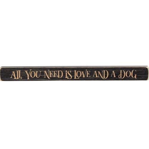 All You Need Is Love and A Dog Engraved Block 18 - The Fox Decor