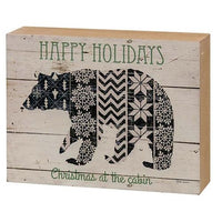 Thumbnail for Happy Holidays Nordic Bear Box Sign