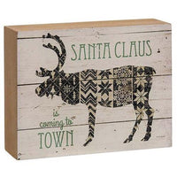 Santa Claus Nordic Reindeer Box Sign - The Fox Decor