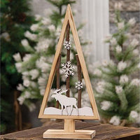 Medium Cutout Deer & Tree Wood Scene - The Fox Decor