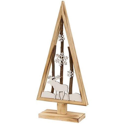 Medium Cutout Deer & Tree Wood Scene - The Fox Decor