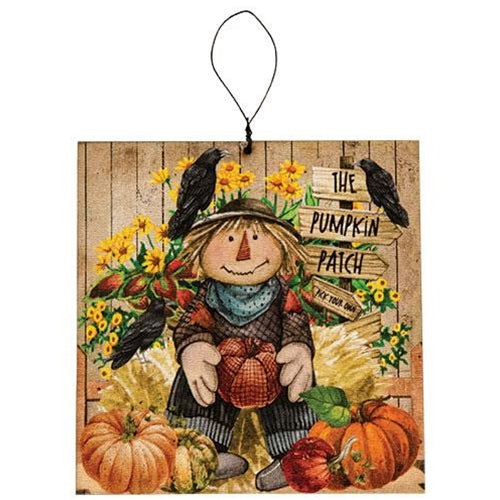 Scarecrow & Friends Square Ornament 3 Asstd