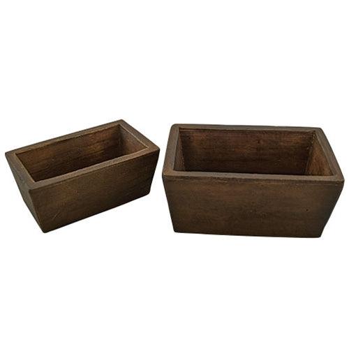 2 Set - Treenware Square Boxes