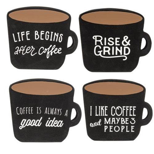 Coffee Mug Freestanding Mug Sign 4 Asstd - The Fox Decor