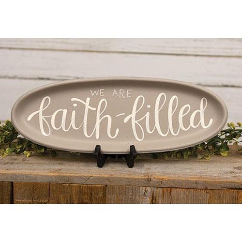 We Are Faith-Filled Oval Tray - The Fox Decor