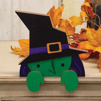Thumbnail for Peeking Witch Wooden Shelf Sitter - The Fox Decor