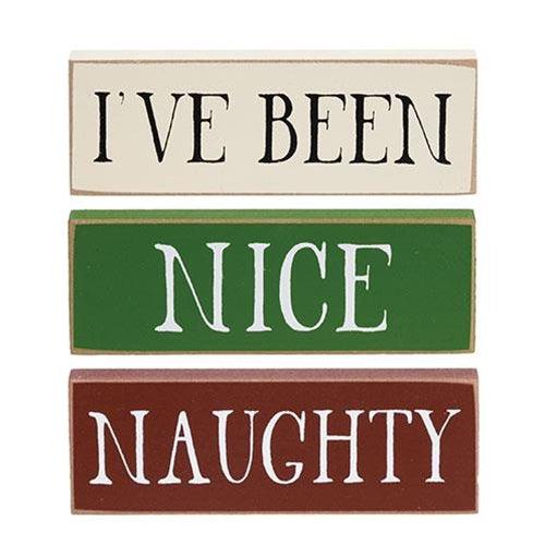 3 Set I've Been Naughty Nice Blocks - The Fox Decor