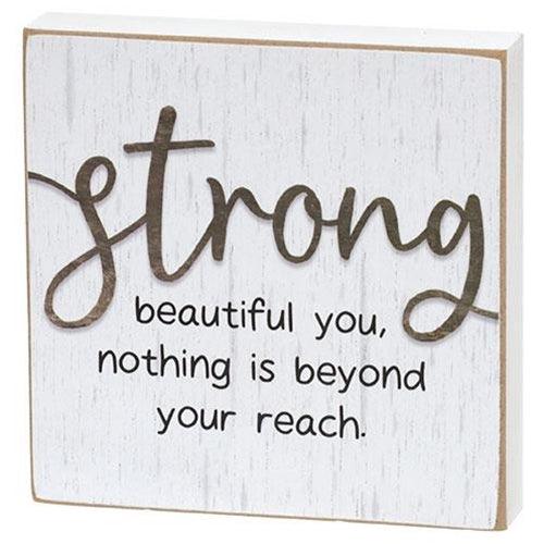 Strong & Inspiring Square Block 2 Asstd - The Fox Decor