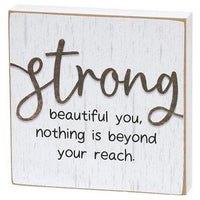 Strong & Inspiring Square Block 2 Asstd - The Fox Decor