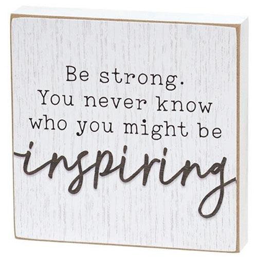Strong & Inspiring Square Block 2 Asstd - The Fox Decor