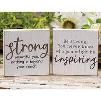 Strong & Inspiring Square Block 2 Asstd - The Fox Decor