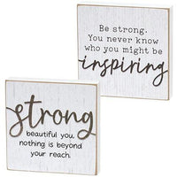 Strong & Inspiring Square Block 2 Asstd - The Fox Decor