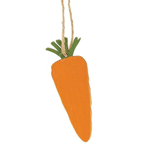 6 Set Wooden Bunny & Carrot Ornaments - The Fox Decor