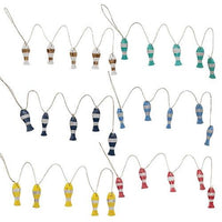 Thumbnail for Distressed Wooden Fish Garland 6 Asstd - The Fox Decor