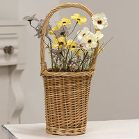 Thumbnail for Natural Willow Flower Basket w Handle
