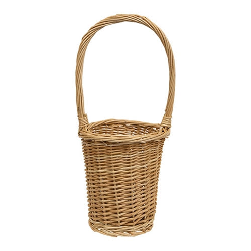 Natural Willow Flower Basket w Handle