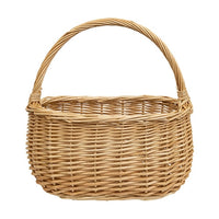 Thumbnail for Natural Willow Oval Gathering Basket w Handle