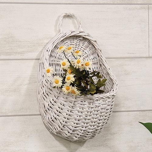 White Willow Wall Pocket Basket - The Fox Decor