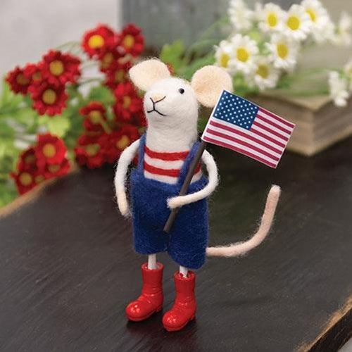 Americana Party Mr Mouse Felted Ornament - The Fox Decor