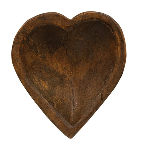 Carved Wood Sweet Heart Dough Bowl