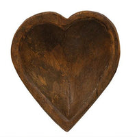 Carved Wood Sweet Heart Dough Bowl - The Fox Decor