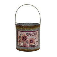Thumbnail for 2 Set Distressed Galvanized Sunflower Buckets