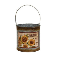 Thumbnail for 2 Set Distressed Galvanized Sunflower Buckets