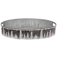 Thumbnail for 2 Set Embossed Snowy Pine Oval Trays - The Fox Decor