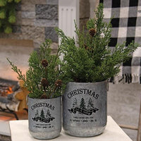 2 Set Cut & Carry Christmas Metal Buckets - The Fox Decor