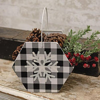 Thumbnail for Black & White Buffalo Check Snowflake Hexagon Container - The Fox Decor