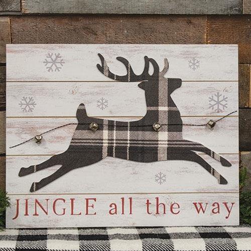 Jingle All the Way Sign with Reindeer - The Fox Decor