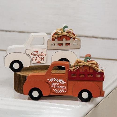 Harvest Pumpkin Truck Sitter 2 Asstd - The Fox Decor