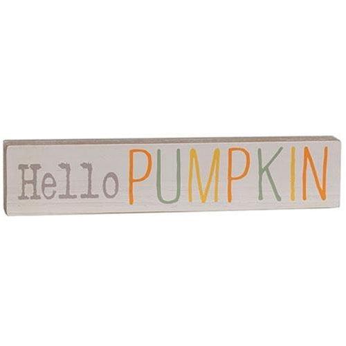 Hello Pumpkin Multi Color Wood Block - The Fox Decor