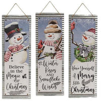 Thumbnail for Christmas Snowman Metal Signs 3 Asstd - The Fox Decor