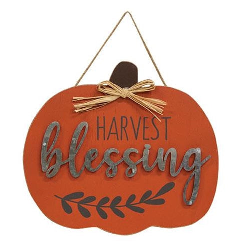 Harvest Blessings Wood Hanging Sign 2 Asstd