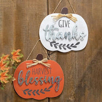 Thumbnail for Harvest Blessings Wood Hanging Sign 2 Asstd