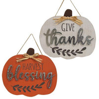 Thumbnail for Harvest Blessings Wood Hanging Sign 2 Asstd