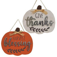Harvest Blessings Wood Hanging Sign 2 Asstd - The Fox Decor