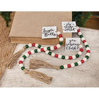 Thumbnail for Sm Winter Vacation Tassel Garland w Red Grn Beads 3 Asstd - The Fox Decor