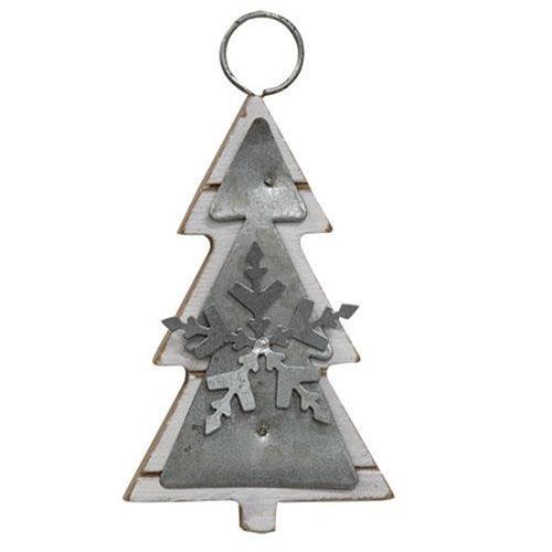 Galvanized Tree Ornament 2 Asstd