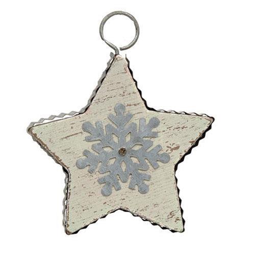 Galvanized Star Ornament 2 Asstd - The Fox Decor