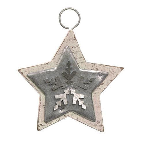 Galvanized Star Ornament 2 Asstd - The Fox Decor