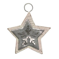 Galvanized Star Ornament 2 Asstd - The Fox Decor