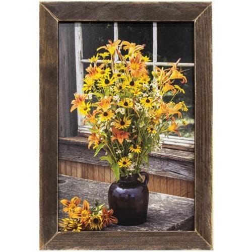 Wildflower Window Framed Print 12x18